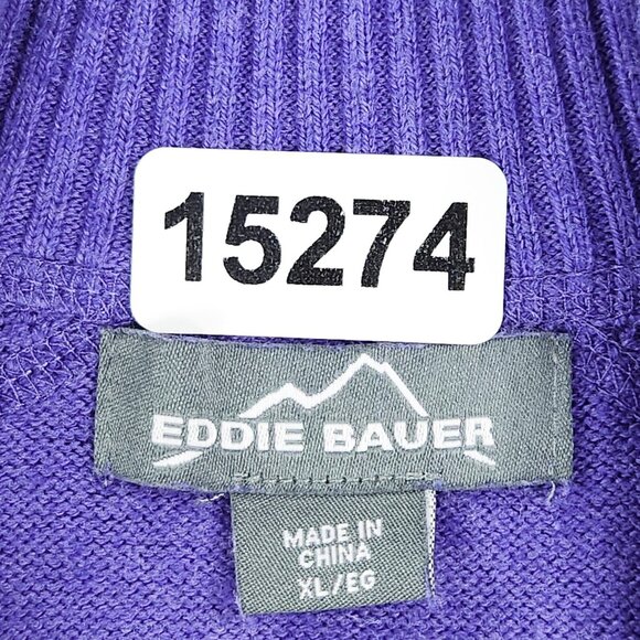 Eddie Bauer Sweater Womens Extra Large Purple Half Zip Knit Mock Neck Pullover - Picture 6 of 10